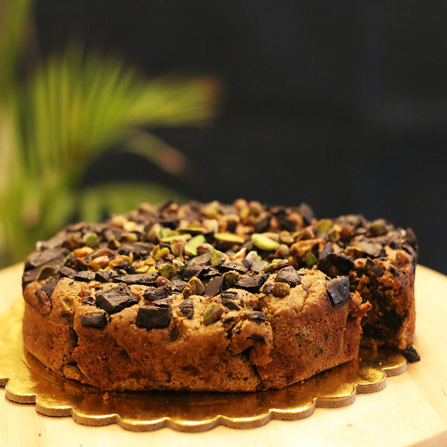 Healthy Cakes - Bottle Gourd Chocolate Pistachio Cake
